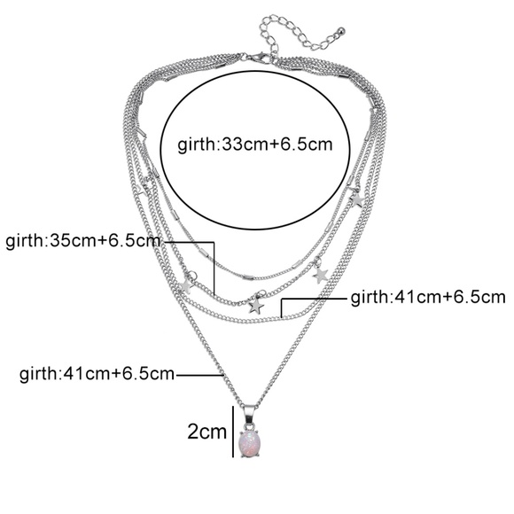 ❤️ 3/$30 Moonstone & Silver Stars Choker Necklace - Picture 6 of 8